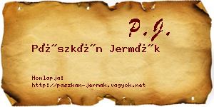 Pászkán Jermák névjegykártya